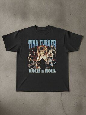 Tina Turner Queen of Rock N Roll Vintage Concert Graphic T-Shirt Classic Music